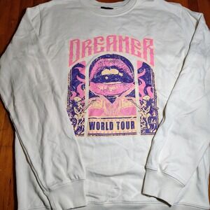 Zutter Dreamer World Tour‎ Lips Graphic Sweatshirt Women's M/L Cream Casual